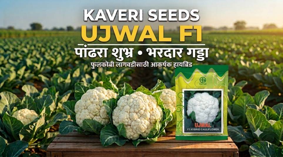 Kaveri Seeds UJWAL F1: पांढरा शुभ्र, भरदार गड्डा आणि बाजारपेठेसाठी आकर्षक गुणवत्ता!